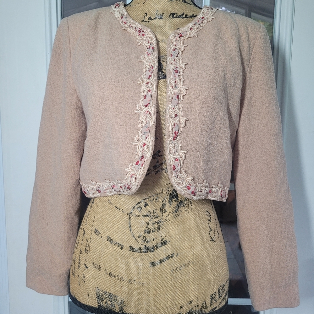 Vintage PEYTON PLACE Cropped Wool Shrug Jacket • Japan • Excellent Condition